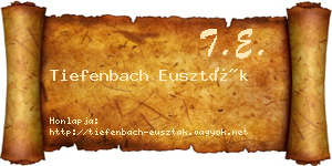Tiefenbach Euszták névjegykártya